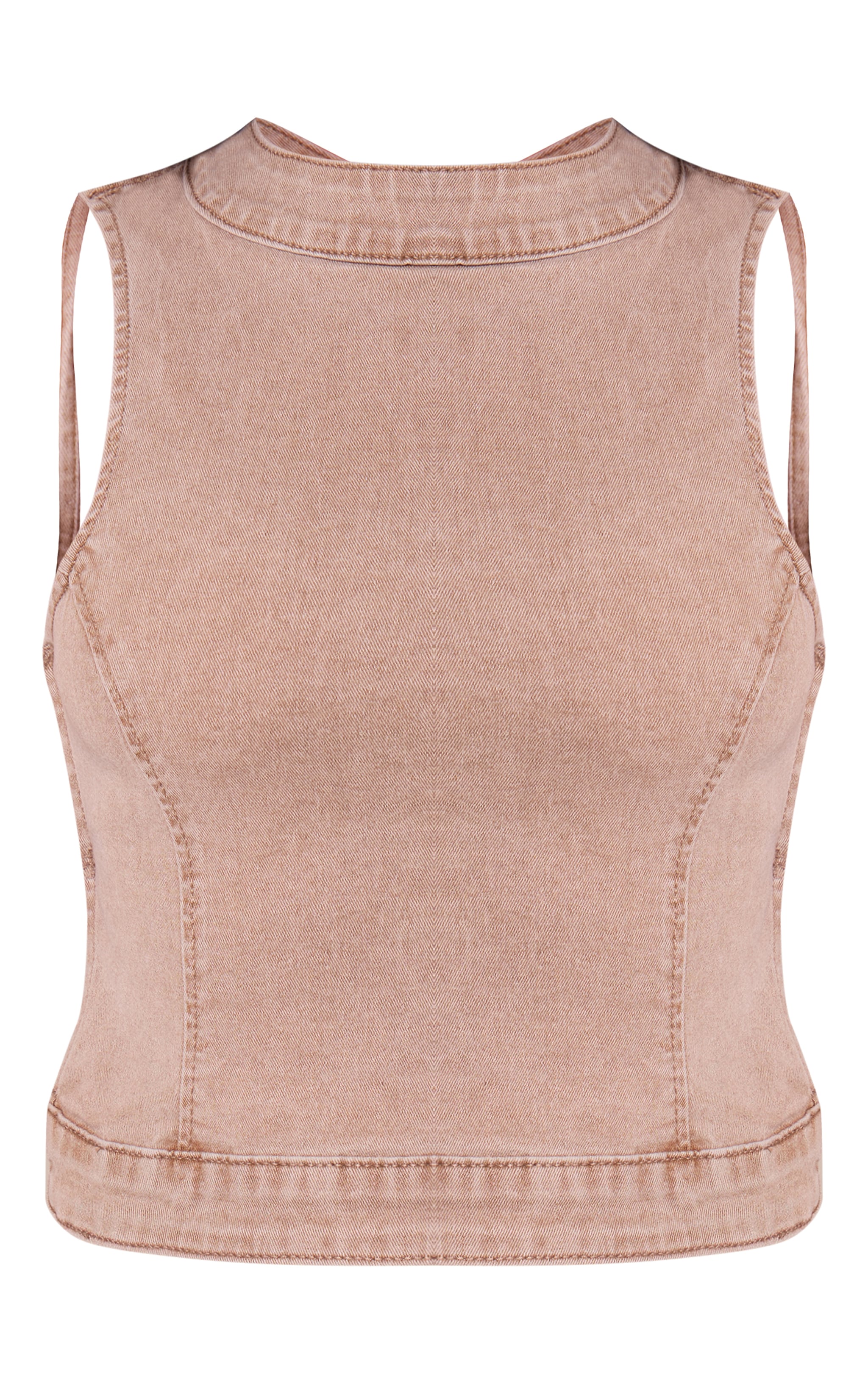 Petite Mushroom Denim Backless Top image 5