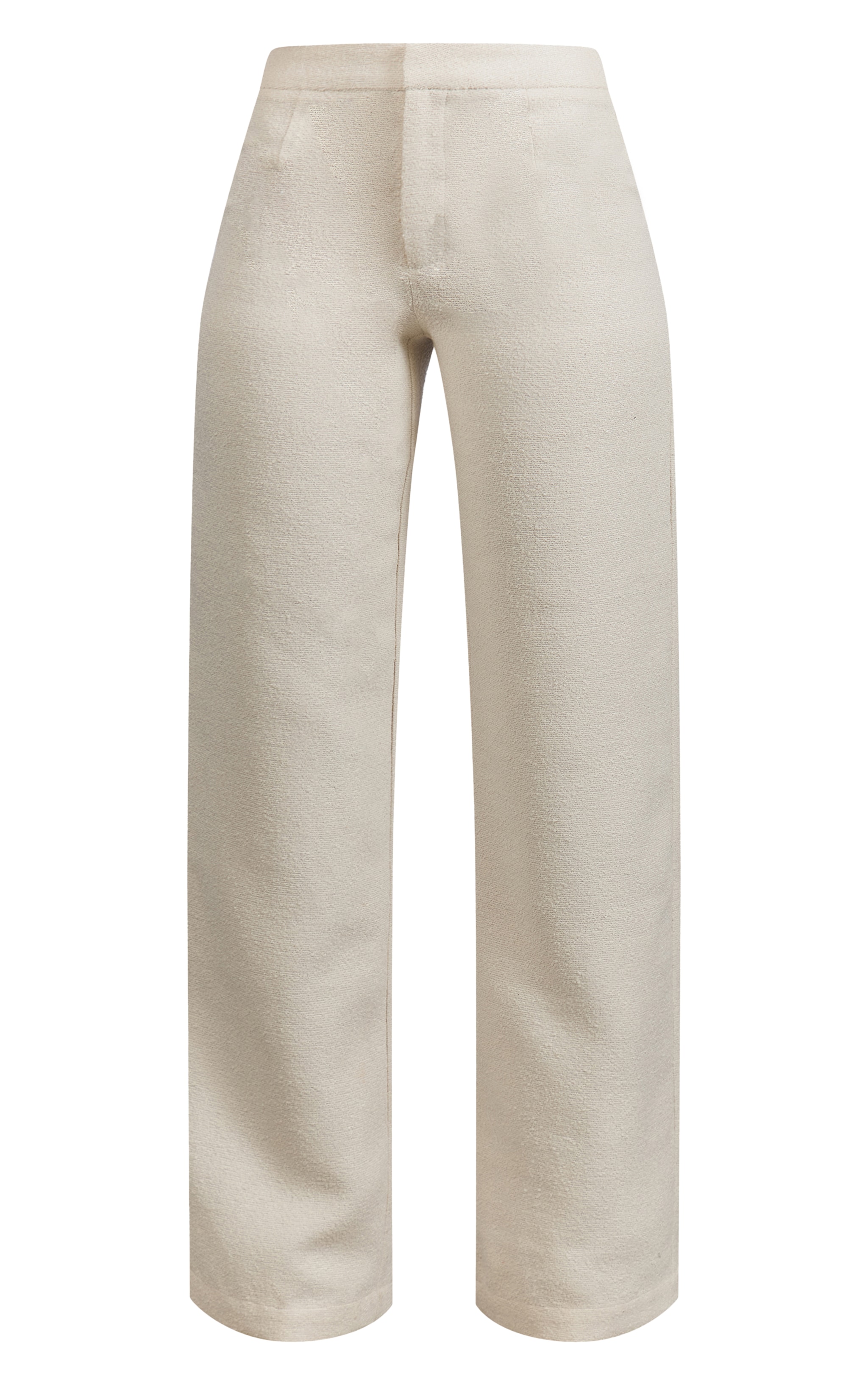 White Boucle Low Rise Straight Leg Pant image 5