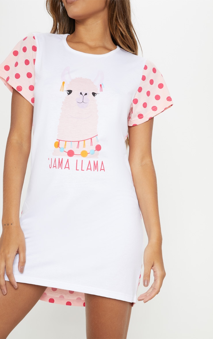 Llama Jama Print White Nightie PrettyLittleThing CA