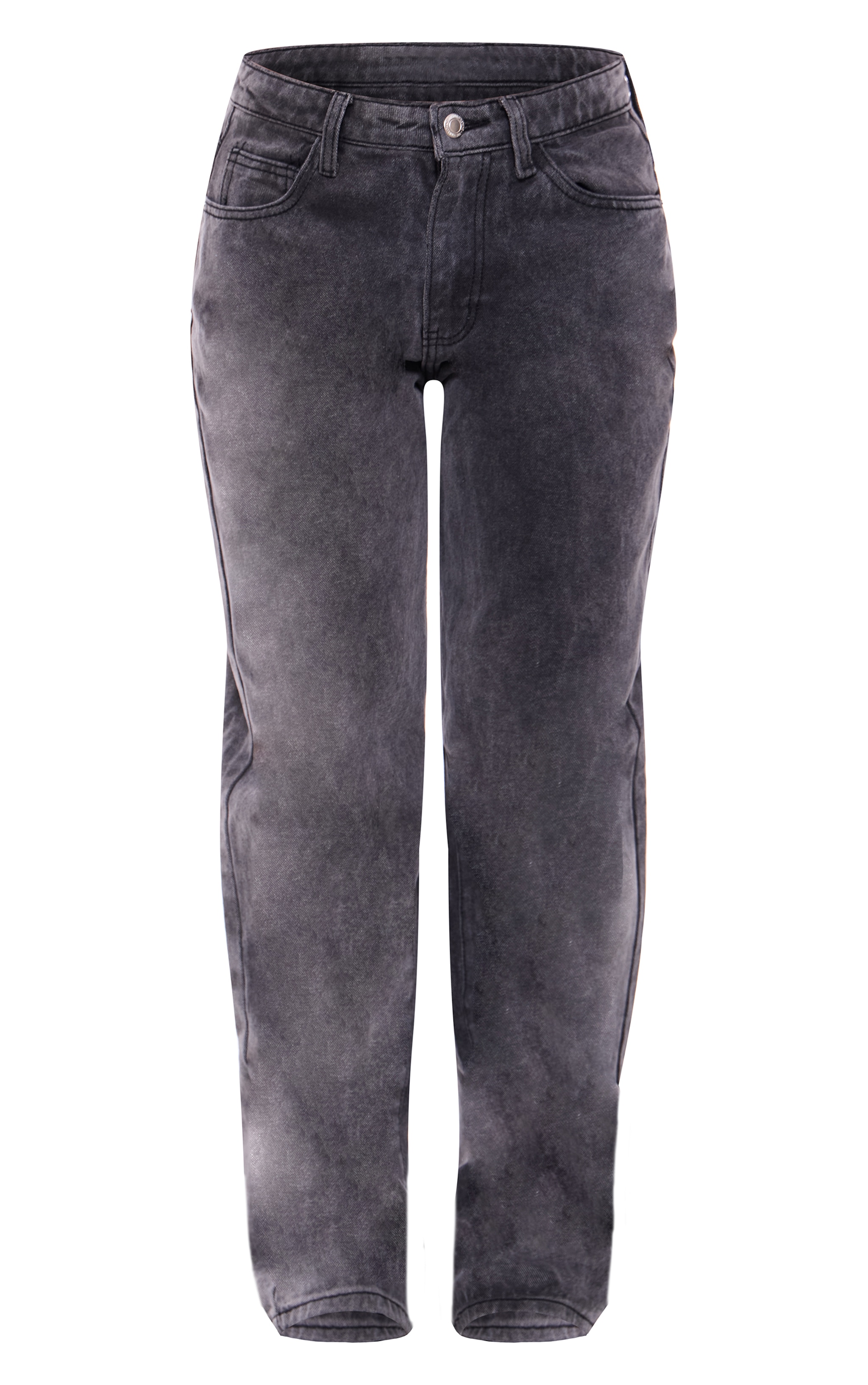 Washed Grey Mid Rise Straight Leg Jeans image 5