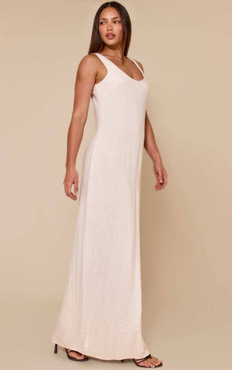 Tall Natural Textured Scoop Neck Maxi Dress image 3