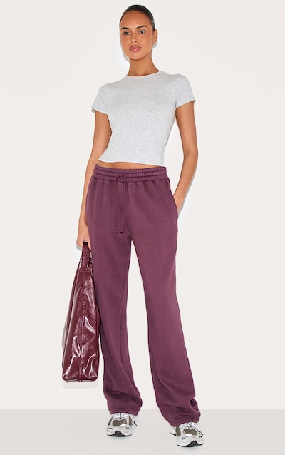 Plum Washed Wide Leg Sweatpants