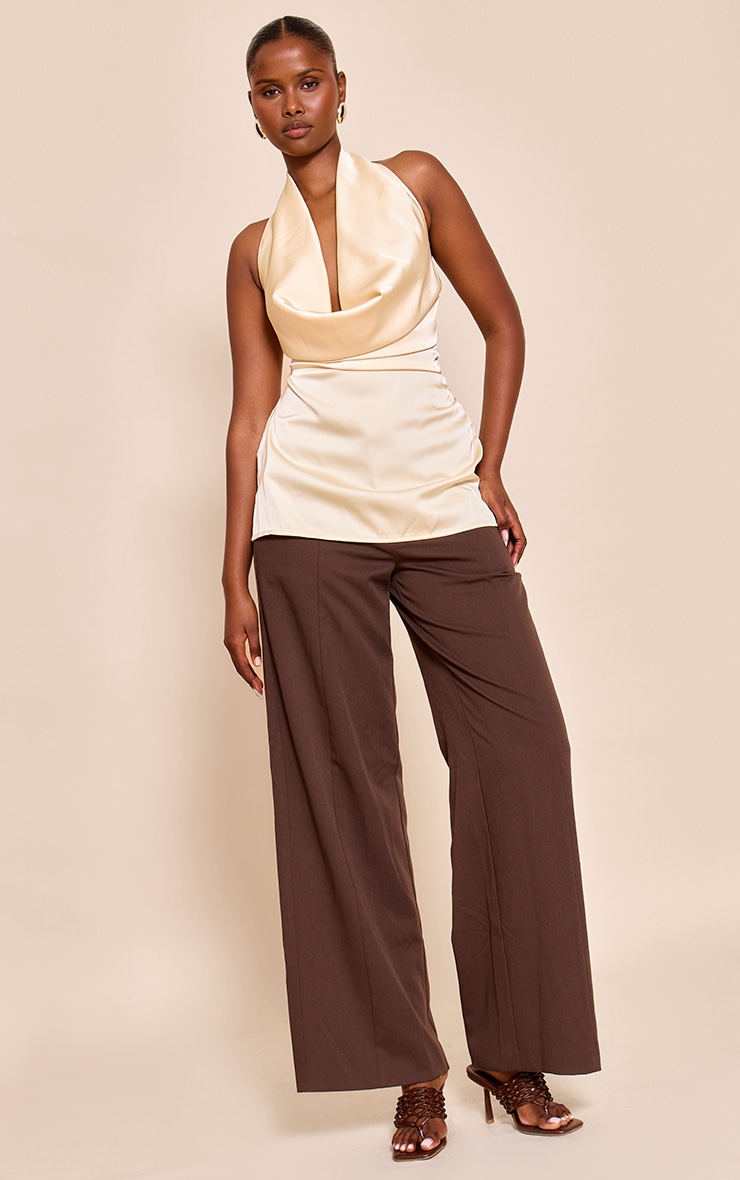 Butter Yellow Extreme Longline Cowl Neck Top image 3