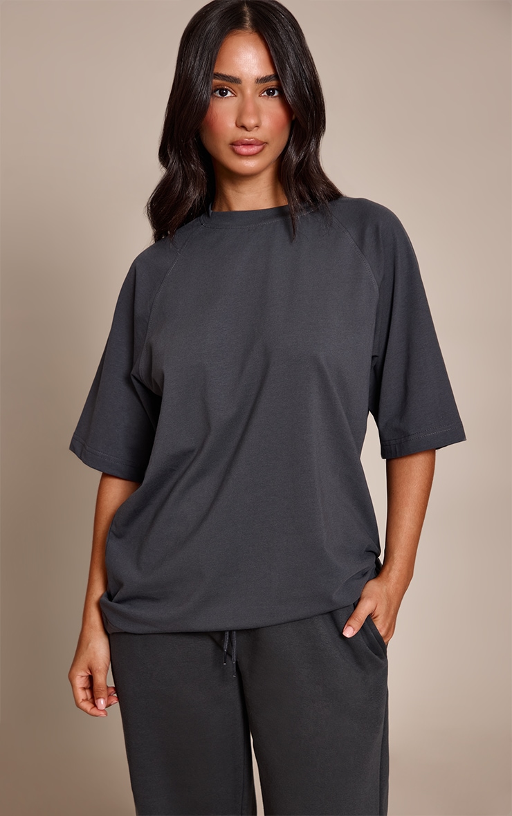 Petite Charcoal Oversized T-shirt image 1