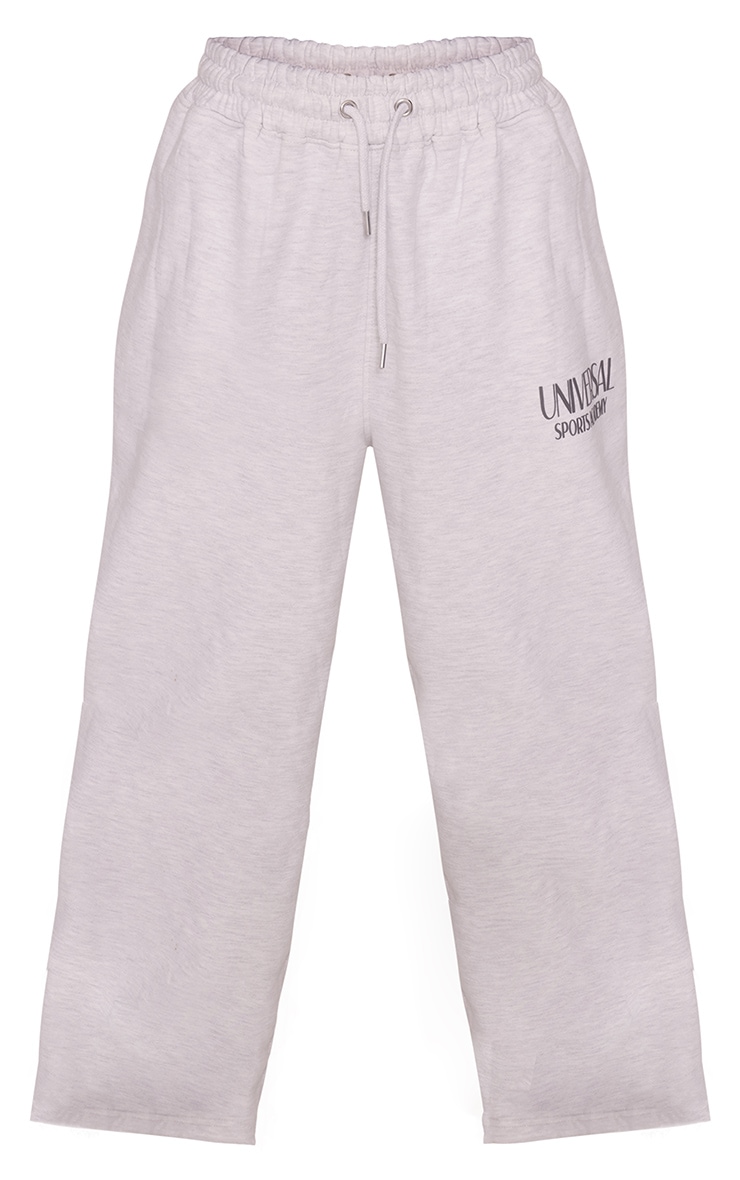 Ash Grey Premium Tonal Print Straight Leg Track Pants image 5