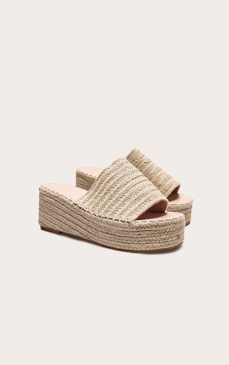 Sandales compensées non colorées style espadrilles image 2