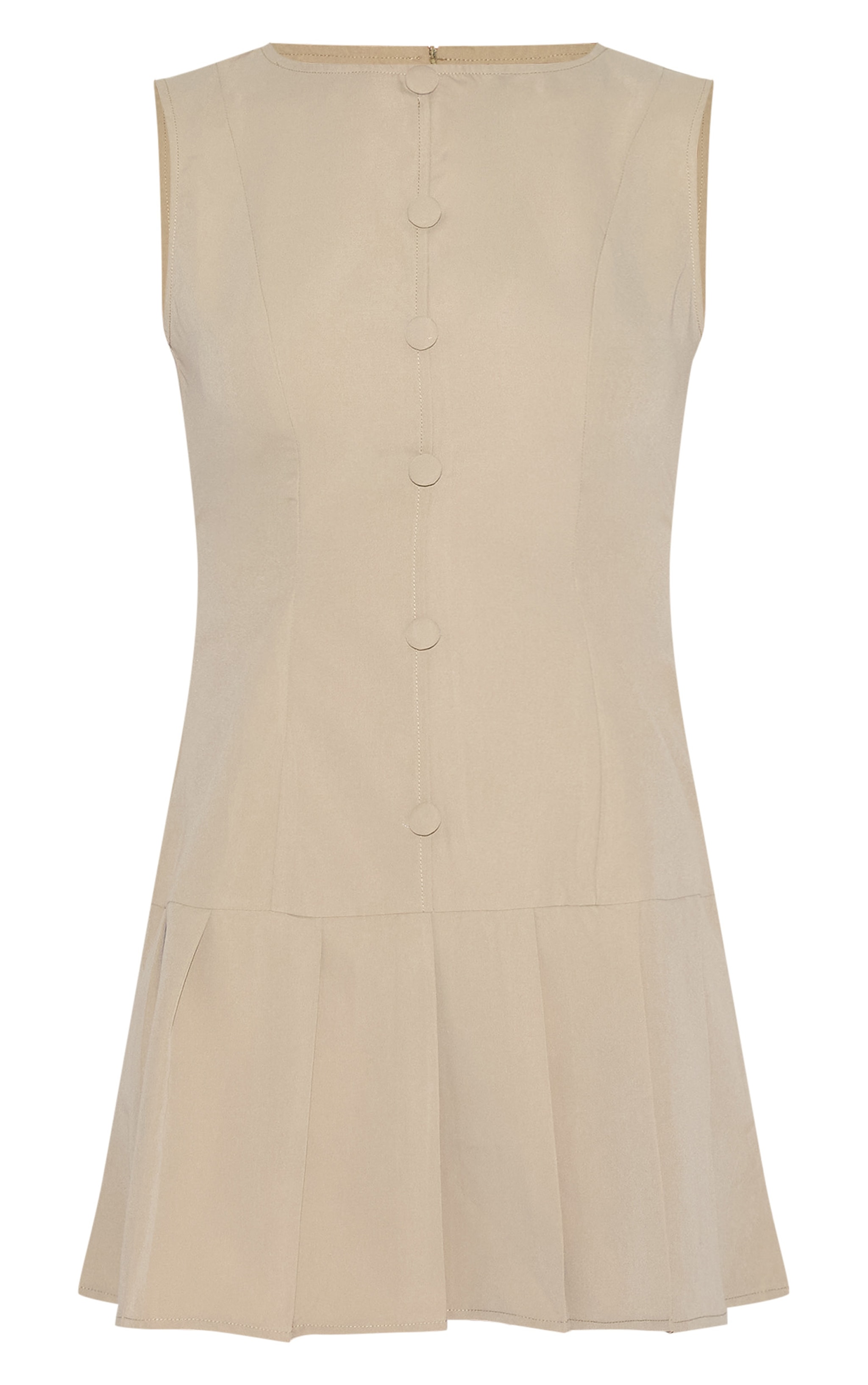 Clay Button Down Pleated Hem Shift Dress image 5