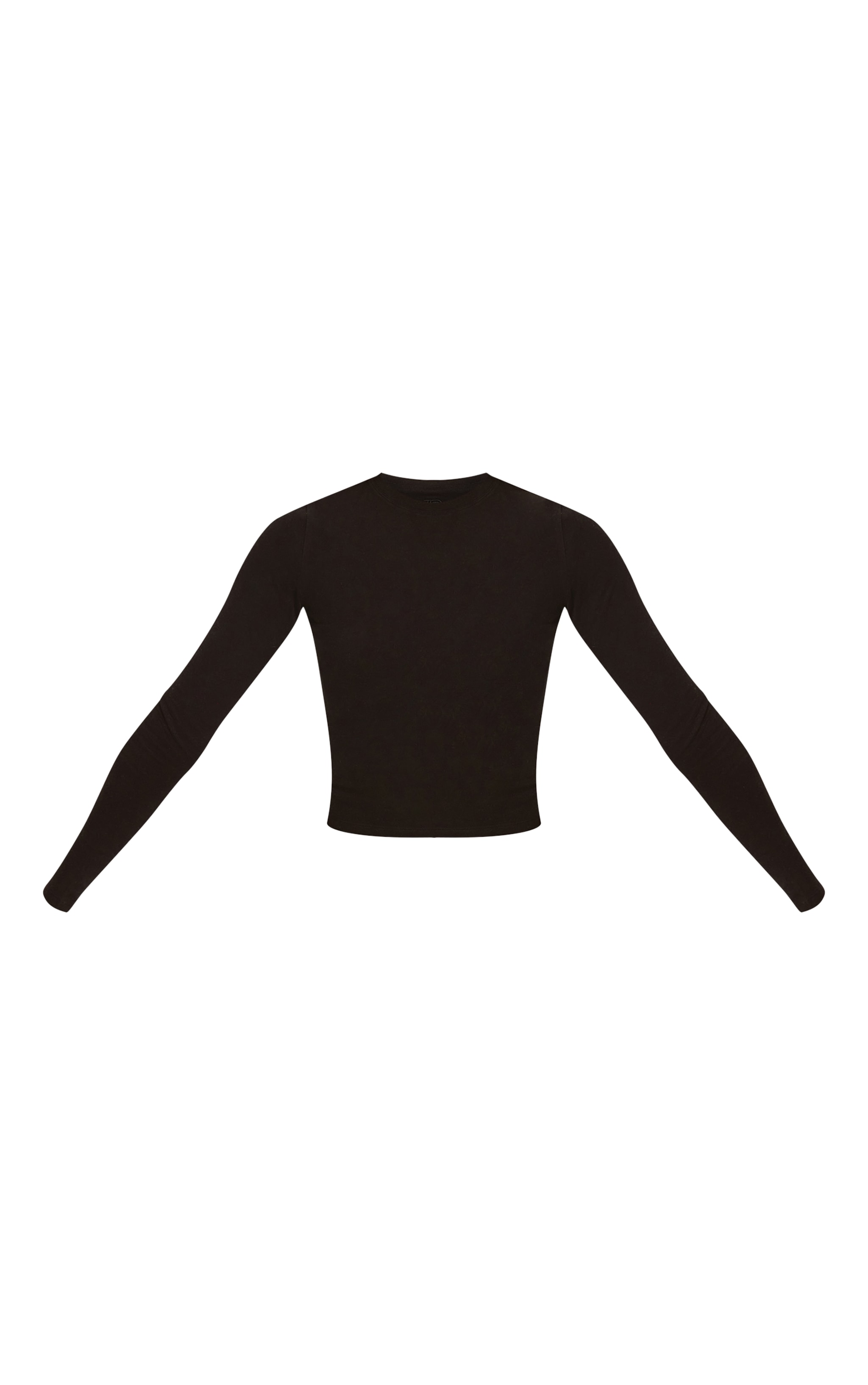 Black Melange Soft Cotton Long Sleeve Top image 5