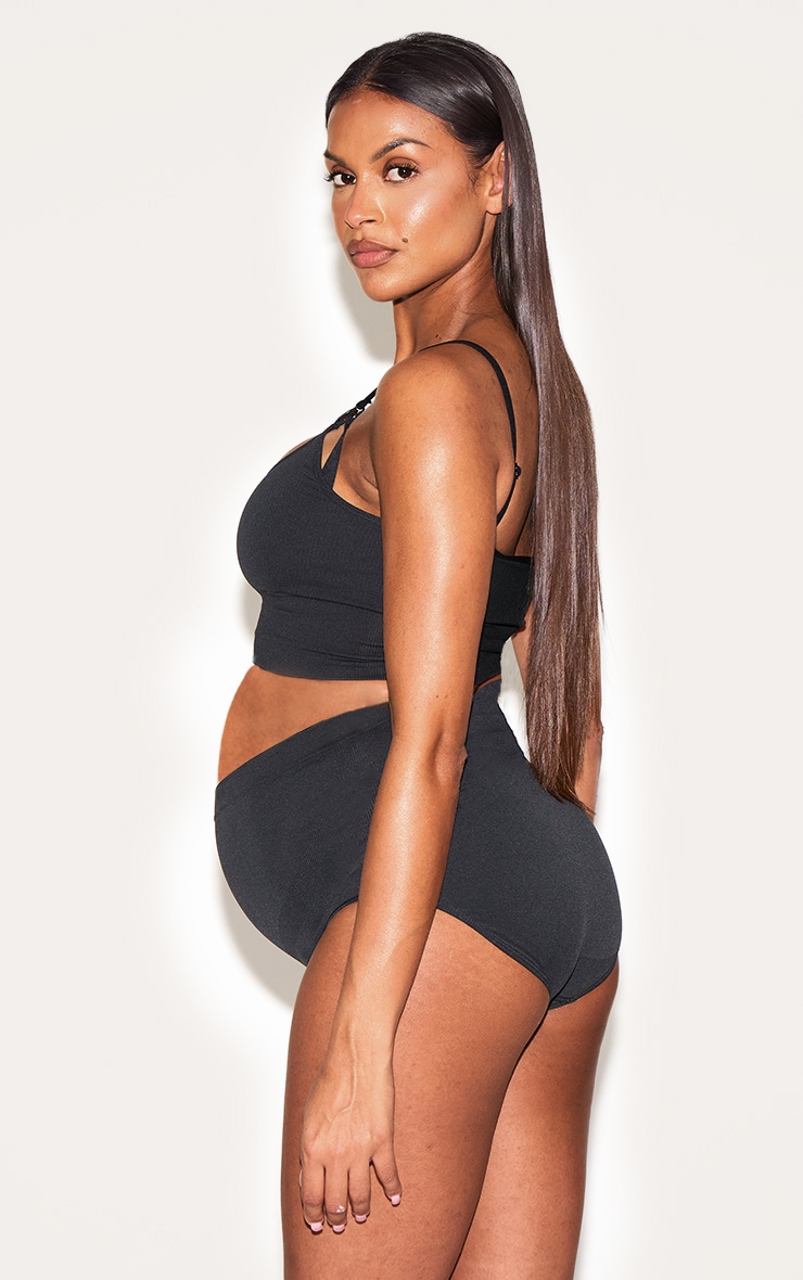 Maternité Soutien-gorge d'allaitement noir détail sans coutures image 2