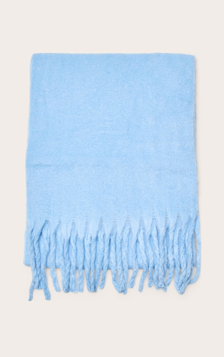 Baby Blue Blanket Tassel Scarf image 2