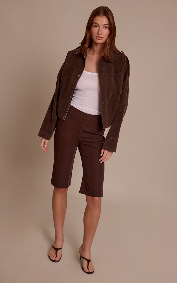 Chocolate Woven Capris