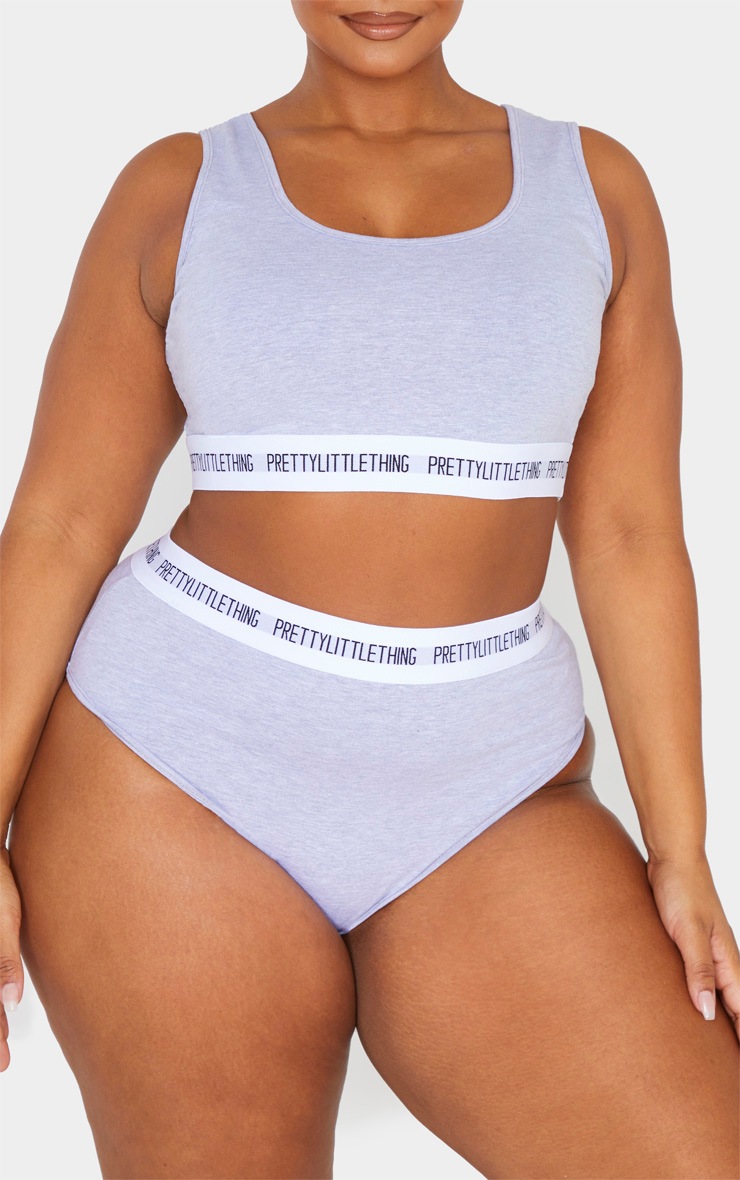 PRETTYLITTLETHING Plus Grey Panties