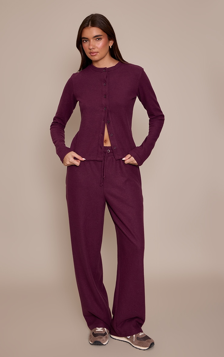 Dark Plum Soft Touch Button Down Top image 3