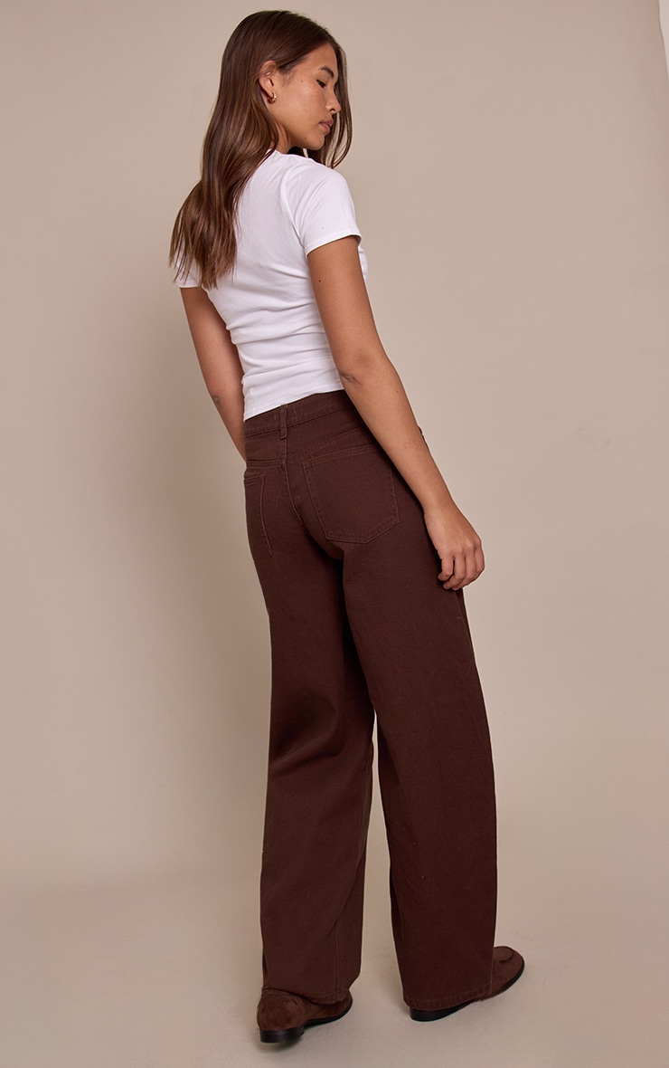 Chocolate Low Rise Barrel Jeans image 3