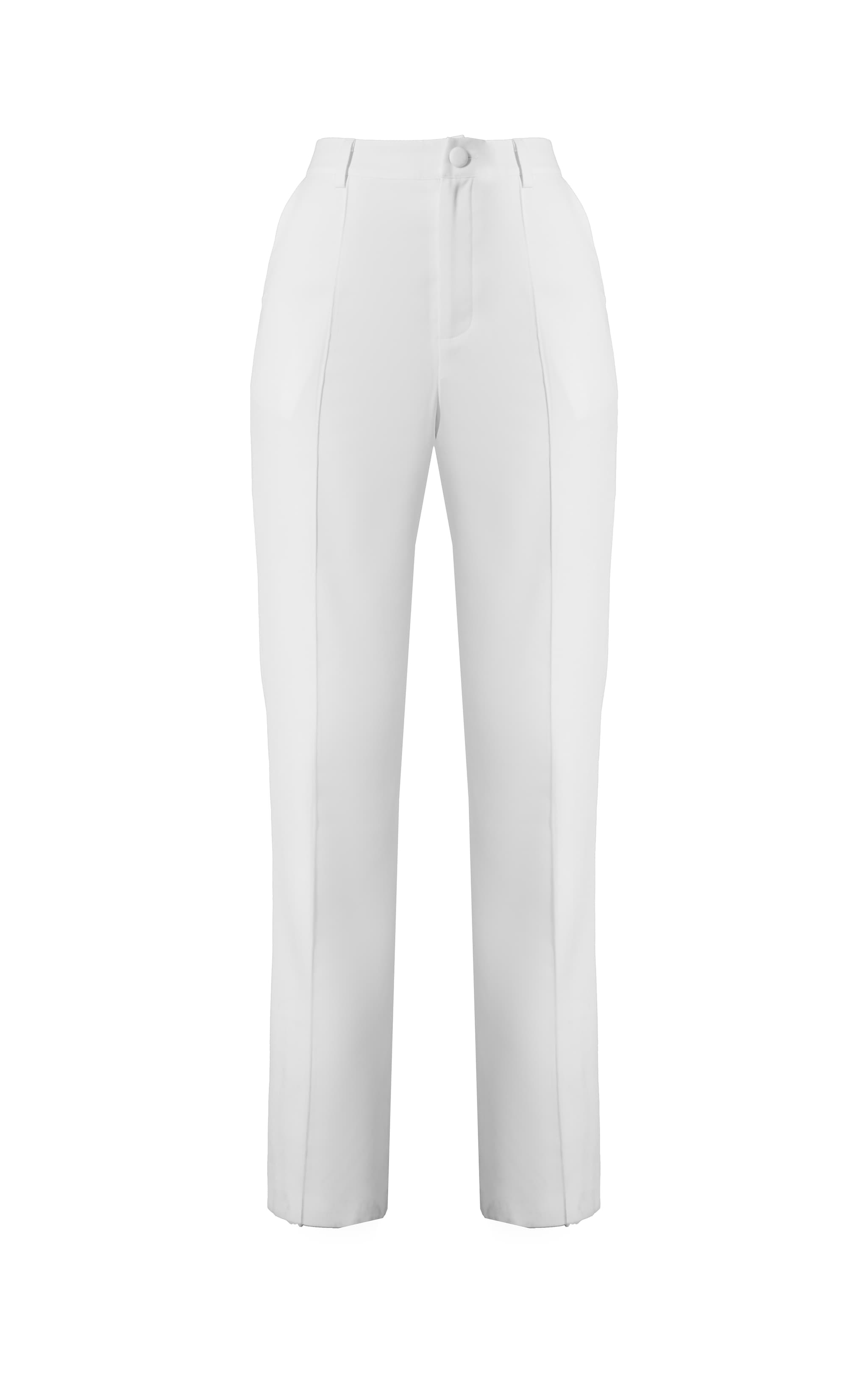 Premium White Woven Pintuck Straight Leg Pants | Co-ords