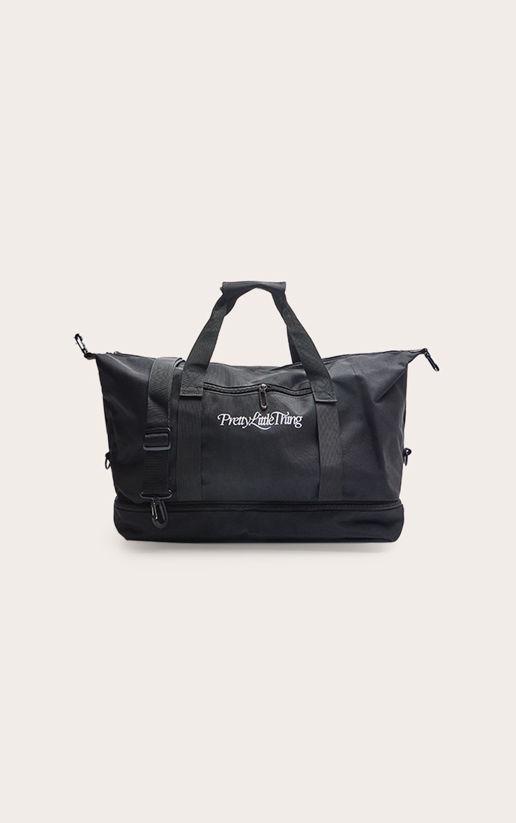 Black PrettyLittleThing Travel Duffel Bag image 5