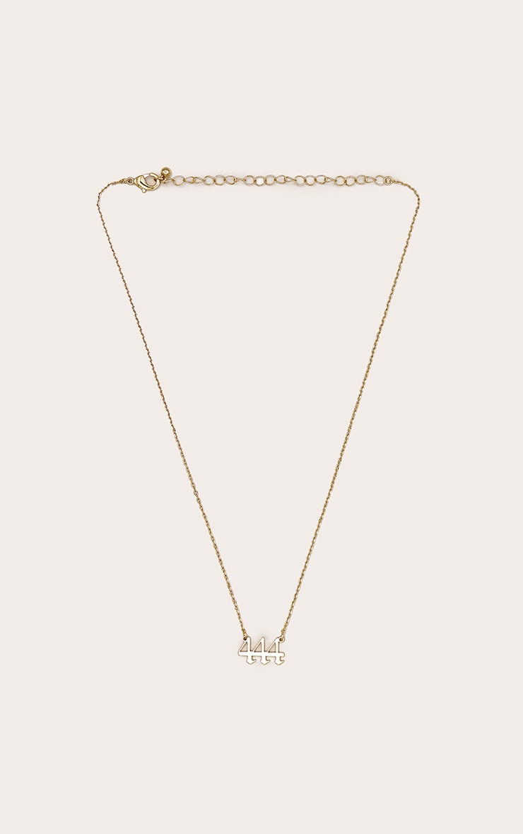 Real Gold Plated 444 Angel Number Necklace image 2