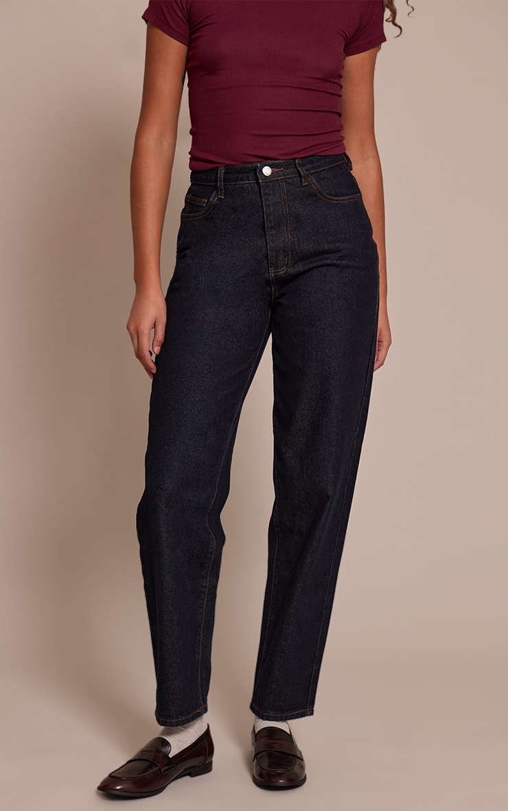Tall Dark Indigo High Waist Mom Jeans image 2