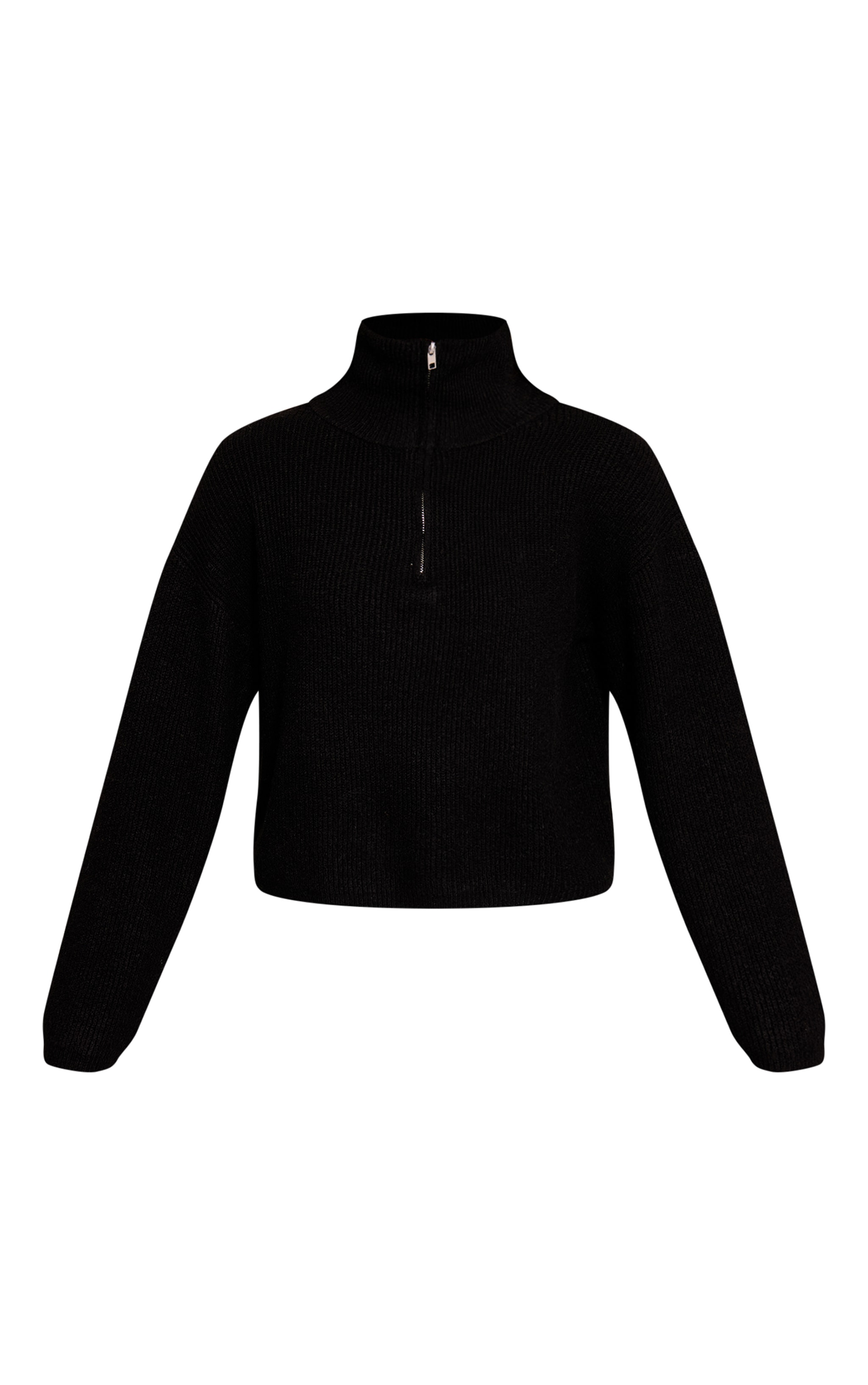 Black Half Zip Soft Knit Jumper image 5
