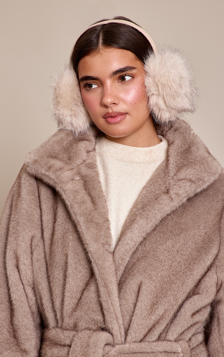 Cream Faux Mink Ear Muffs
