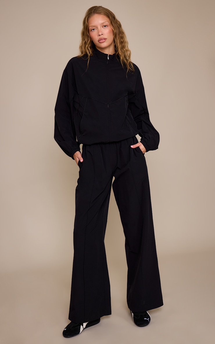 Black Shell Piping Track Jacket image 3