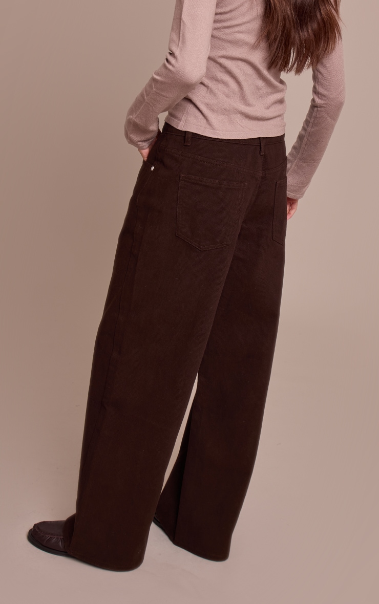 Chocolate Low Rise Wide Leg Jeans image 3