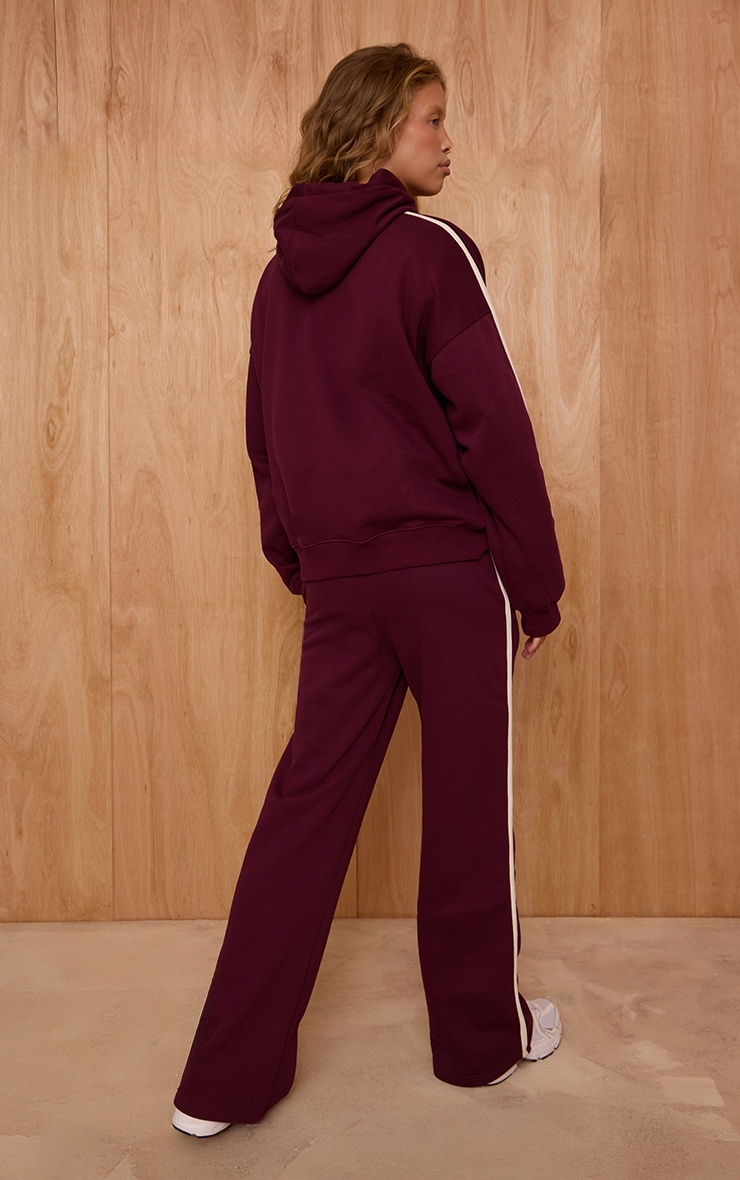 Jogging large rouge vin imprimé "Health Club" image 3