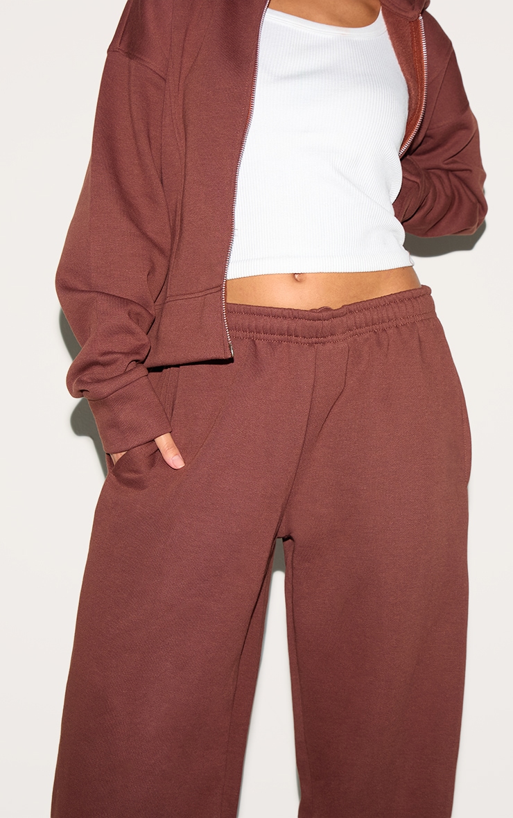 Petite Deep Chocolate Mid Rise Drawstring Wide Leg Track Pants image 4