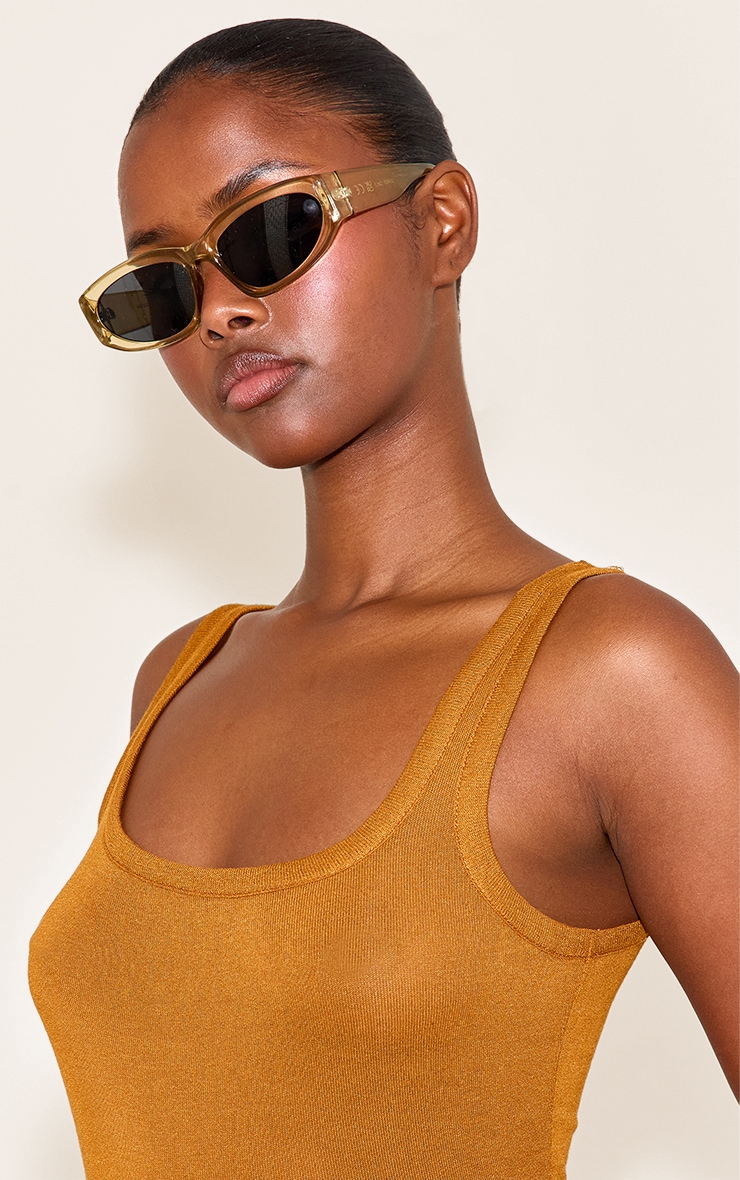 Butter Yellow Chunky Angled Sunglasses image 1