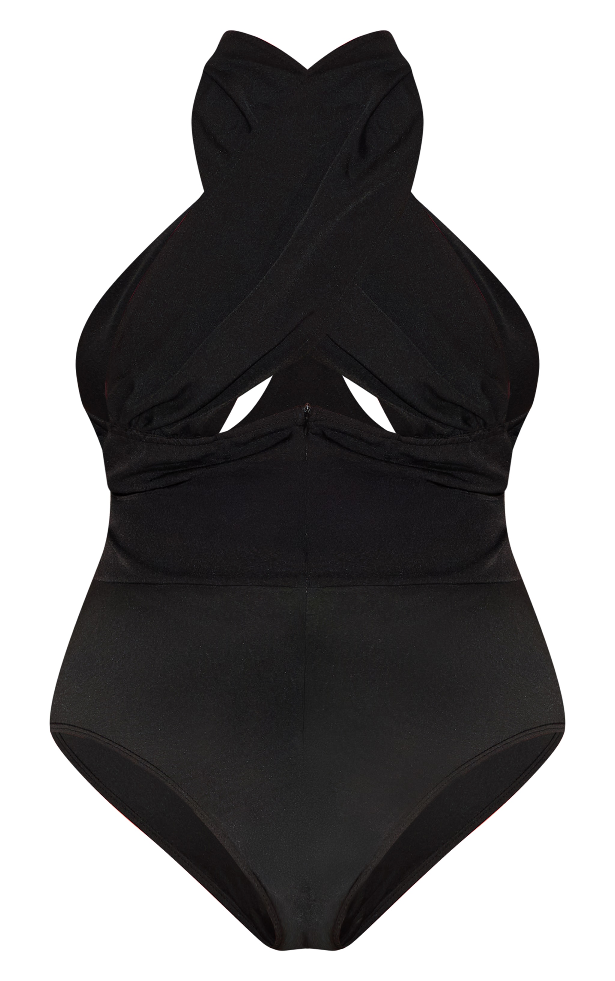 Plus Body tissé noir croisé à détail buste image 6