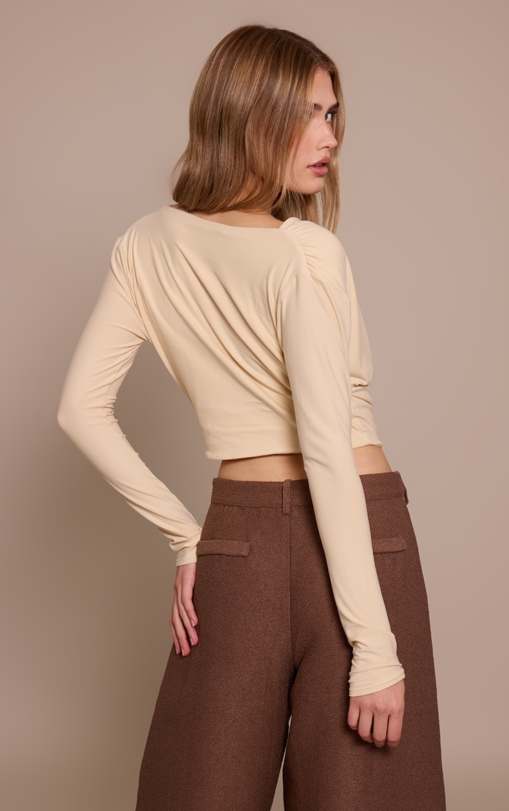 Stone Soft Touch Cowl Neck Long Sleeve Top image 2