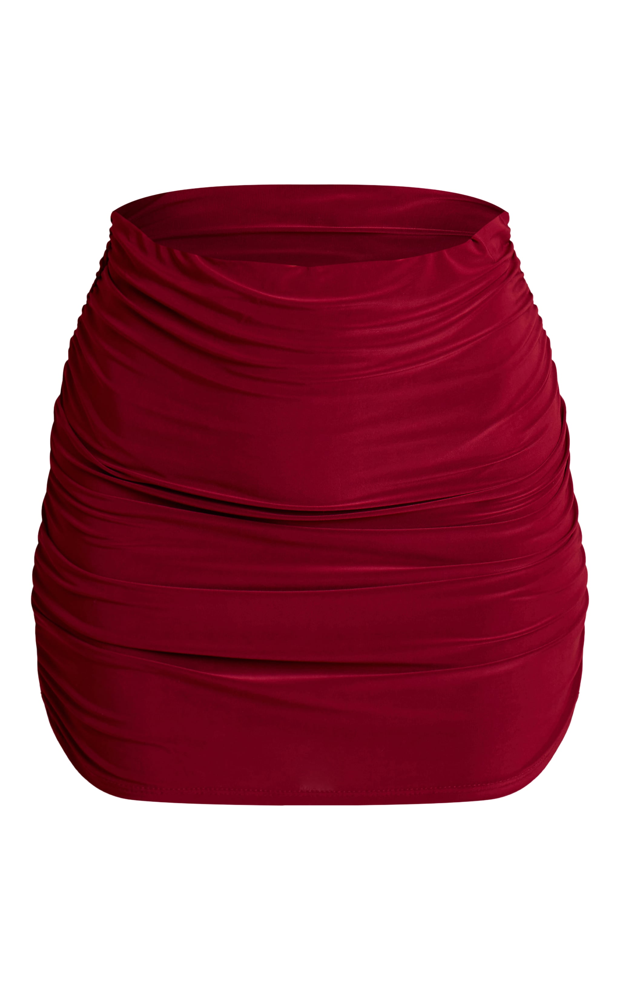 Mini-jupe moulante bordeaux froncée image 6