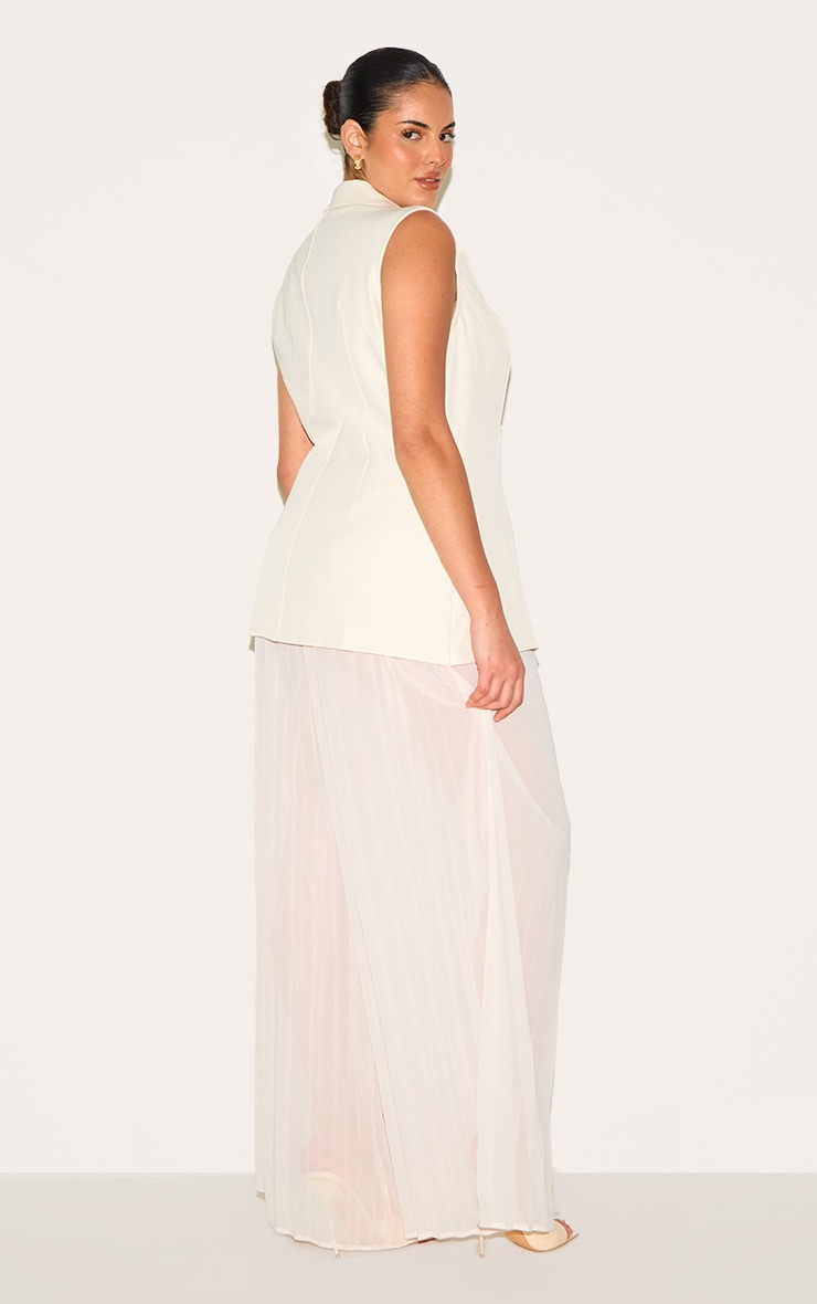 Plus Almond Vest Overlay Chiffon Jumpsuit image 2