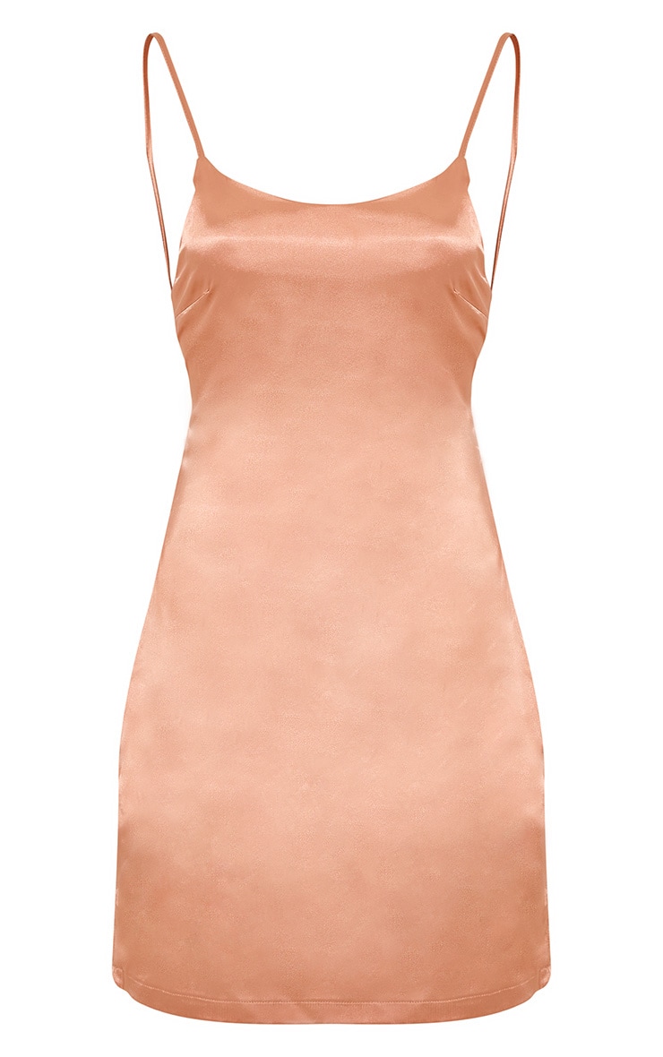 Sarna Nude Tie Back Silky Slip Dress 4