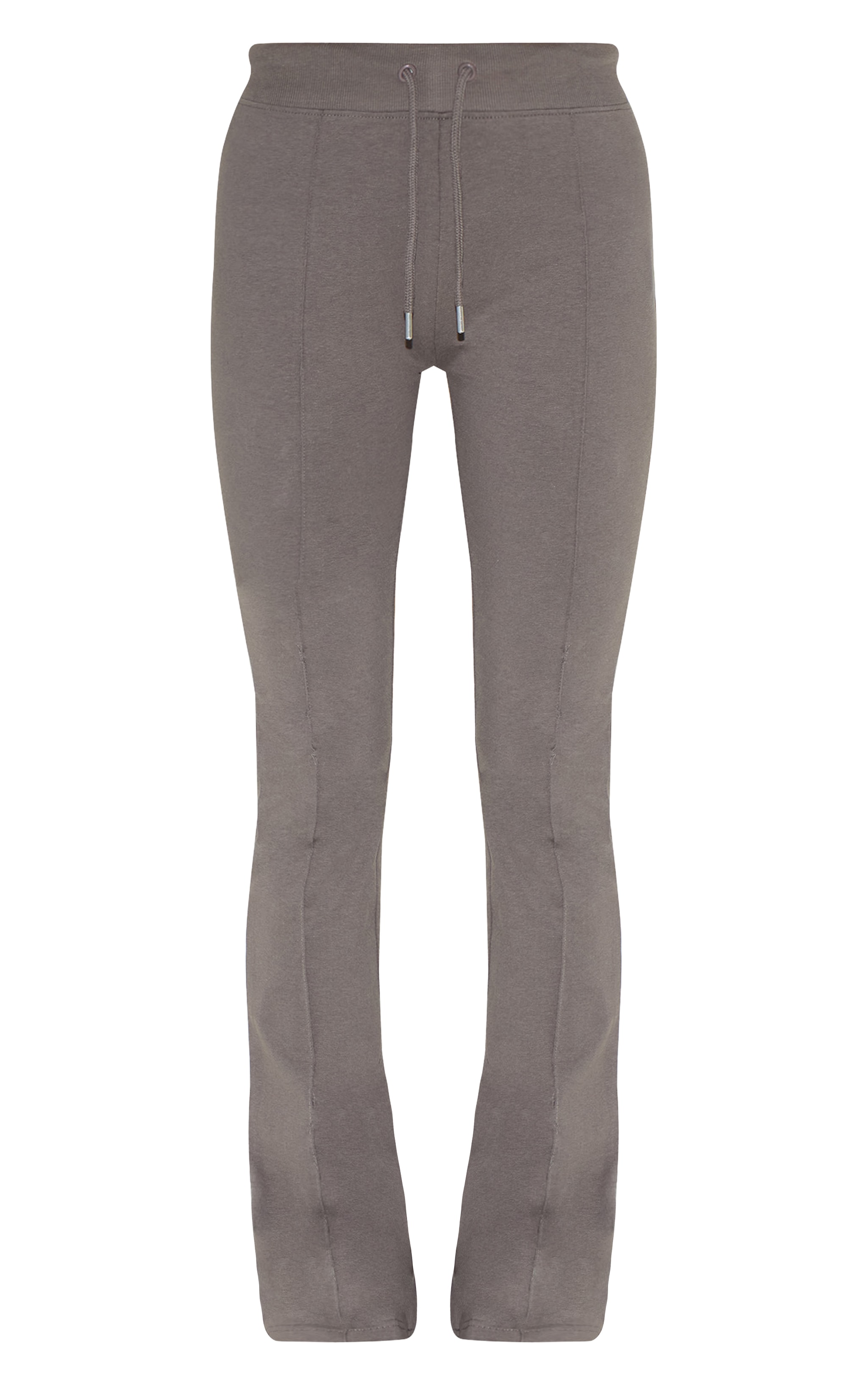 Charcoal Cotton Seam Detail Mid Rise Skinny Flares image 5