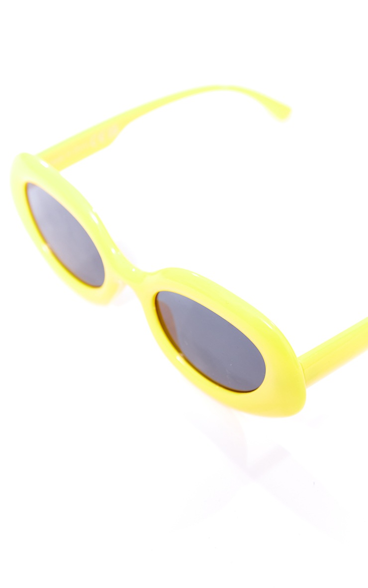 Bright Yellow Bubble Frame Rounded Sunglasses PrettyLittleThing AUS
