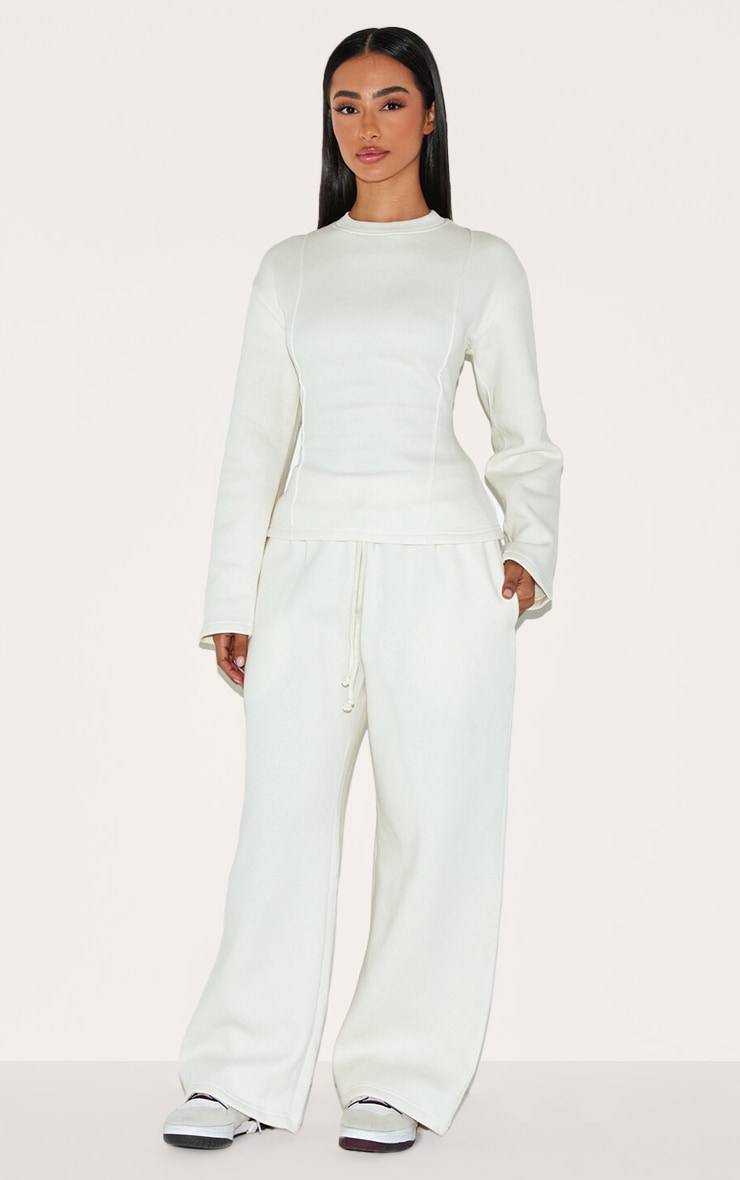 Petite Cream Elastic Waist Drawstring Sweatpants | Petite