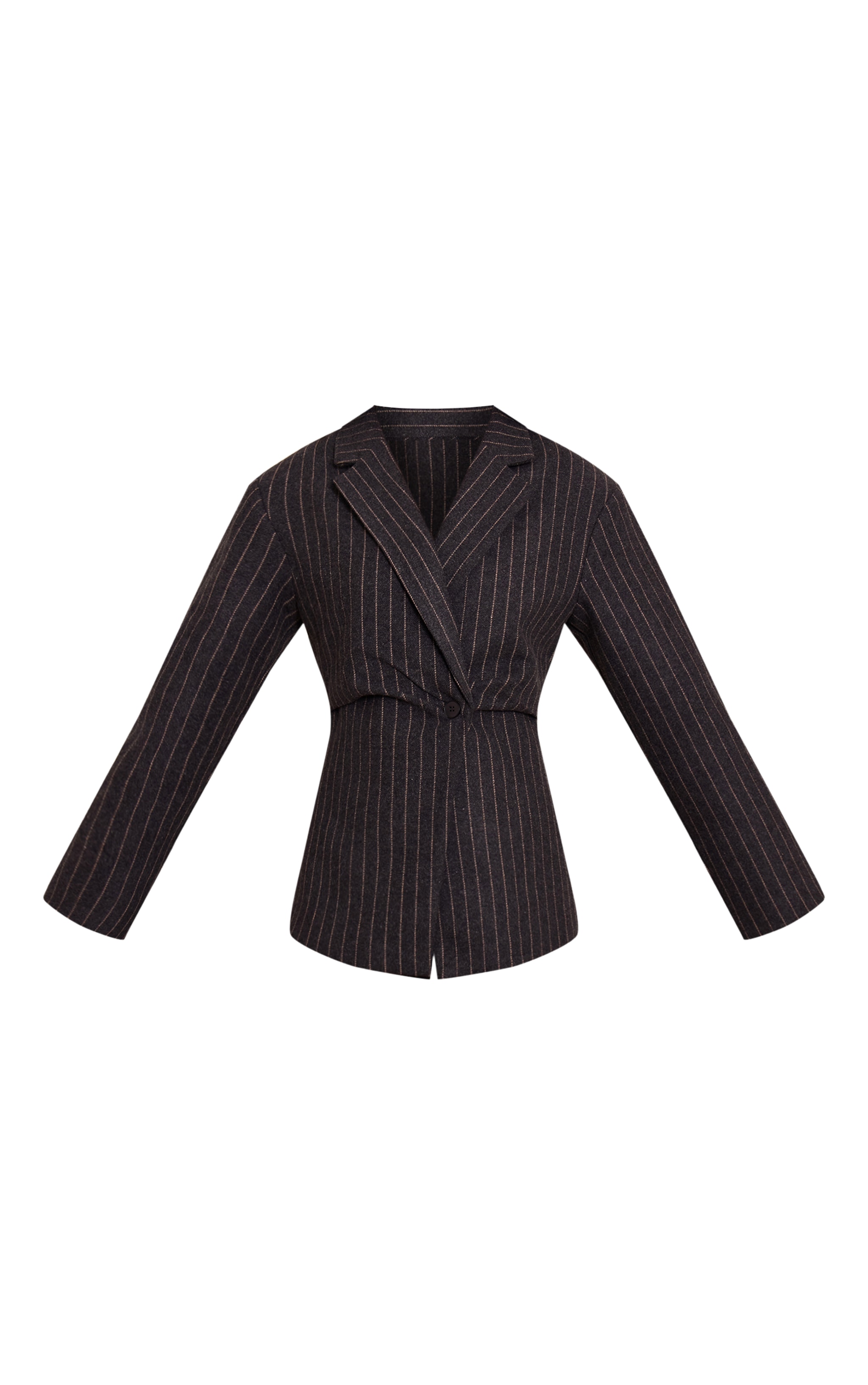 Tall Blazer brossé gris charbon à fines rayures et taille cintrée image 5