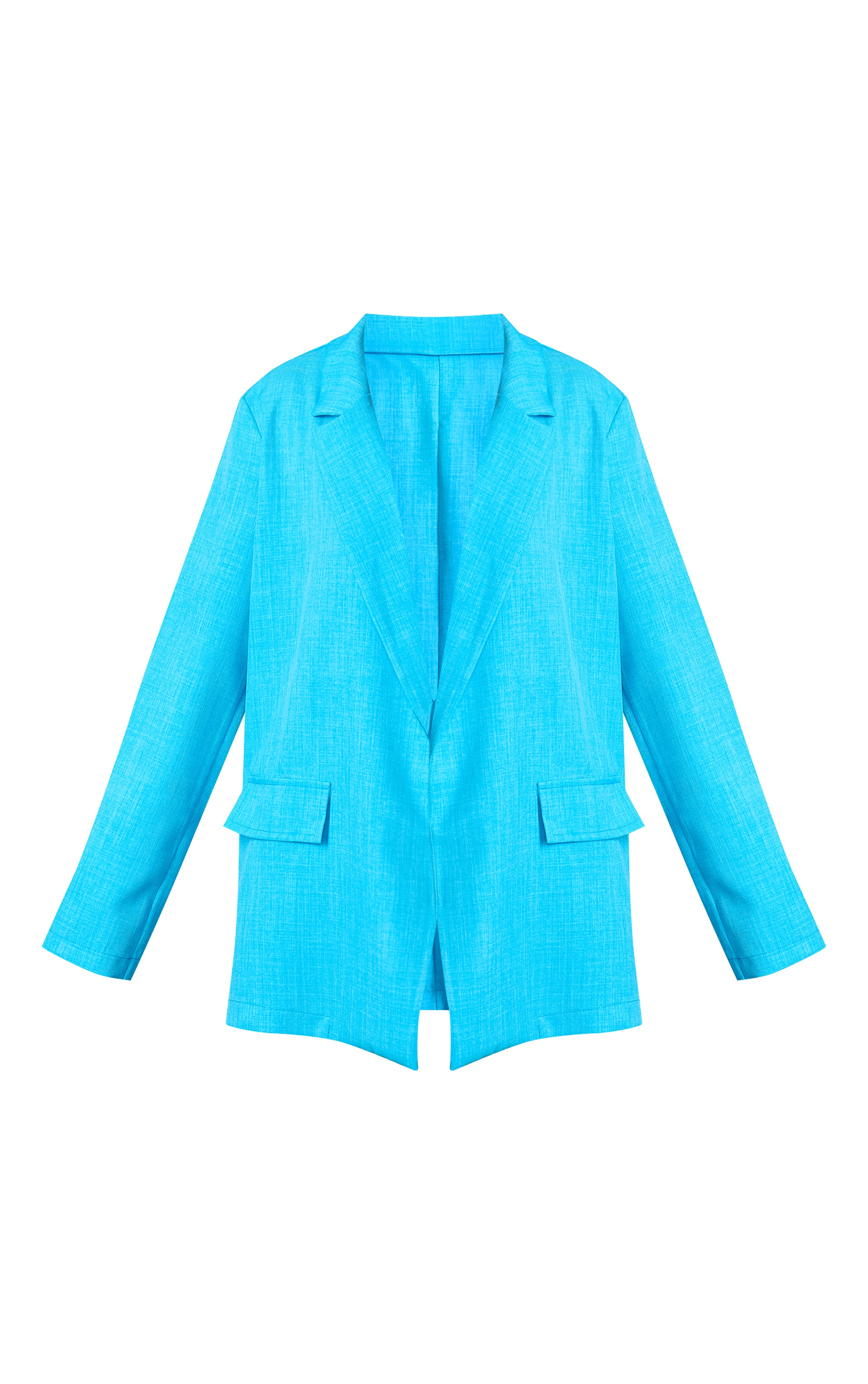 Light Blue Linen Look Minimal Blazer image 5