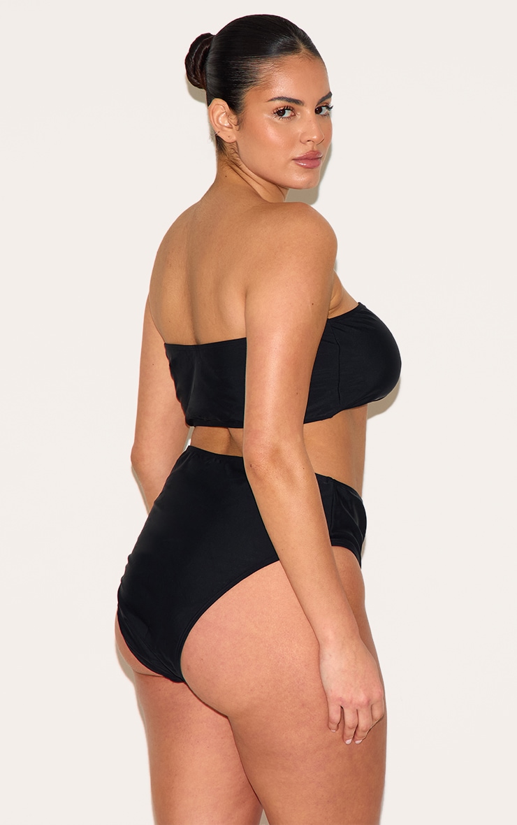 Plus Black Basic High Waist Bikni Bottom image 2