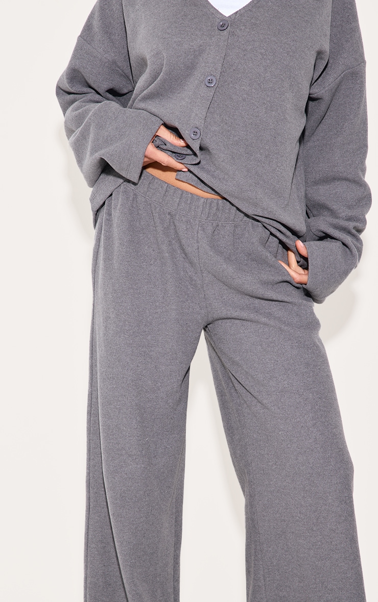 Pantalon large ample épais côtelé brossé gris anthracite image 4