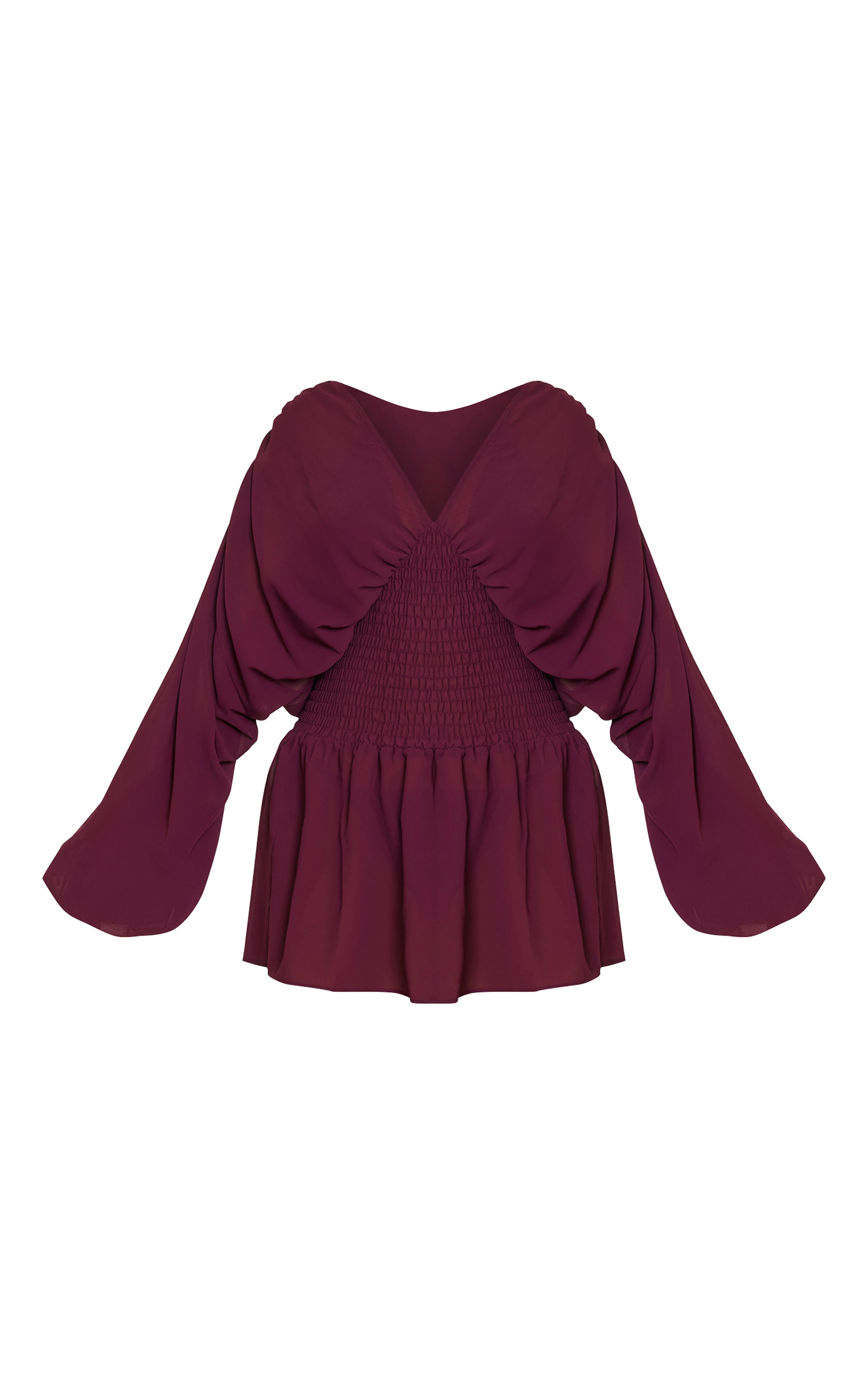 Purple Chiffon Shirred Waist Mini Beach Dress image 5