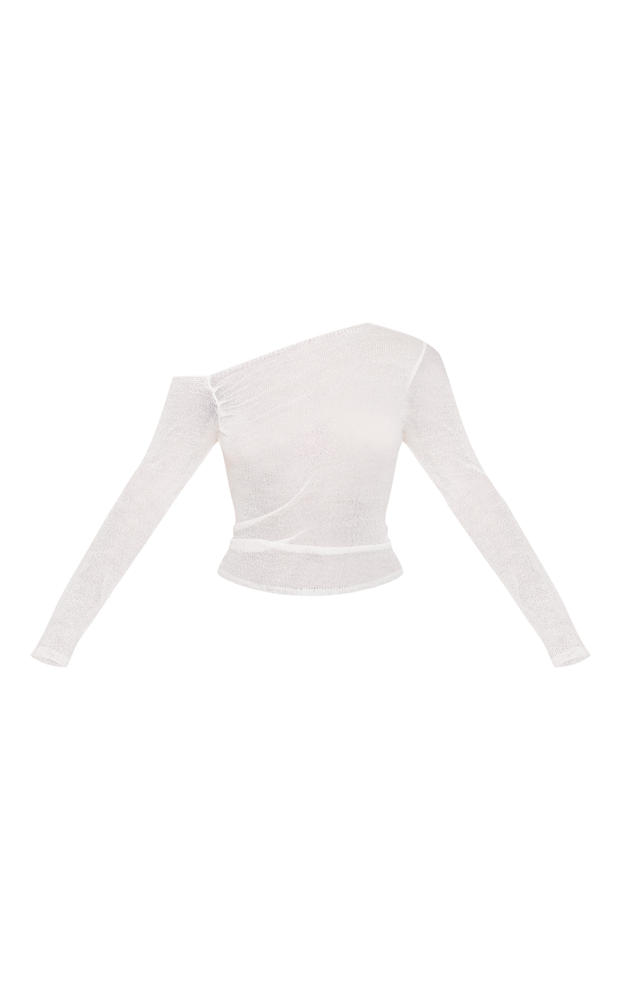 White Asymmetric Filigree Top image 5