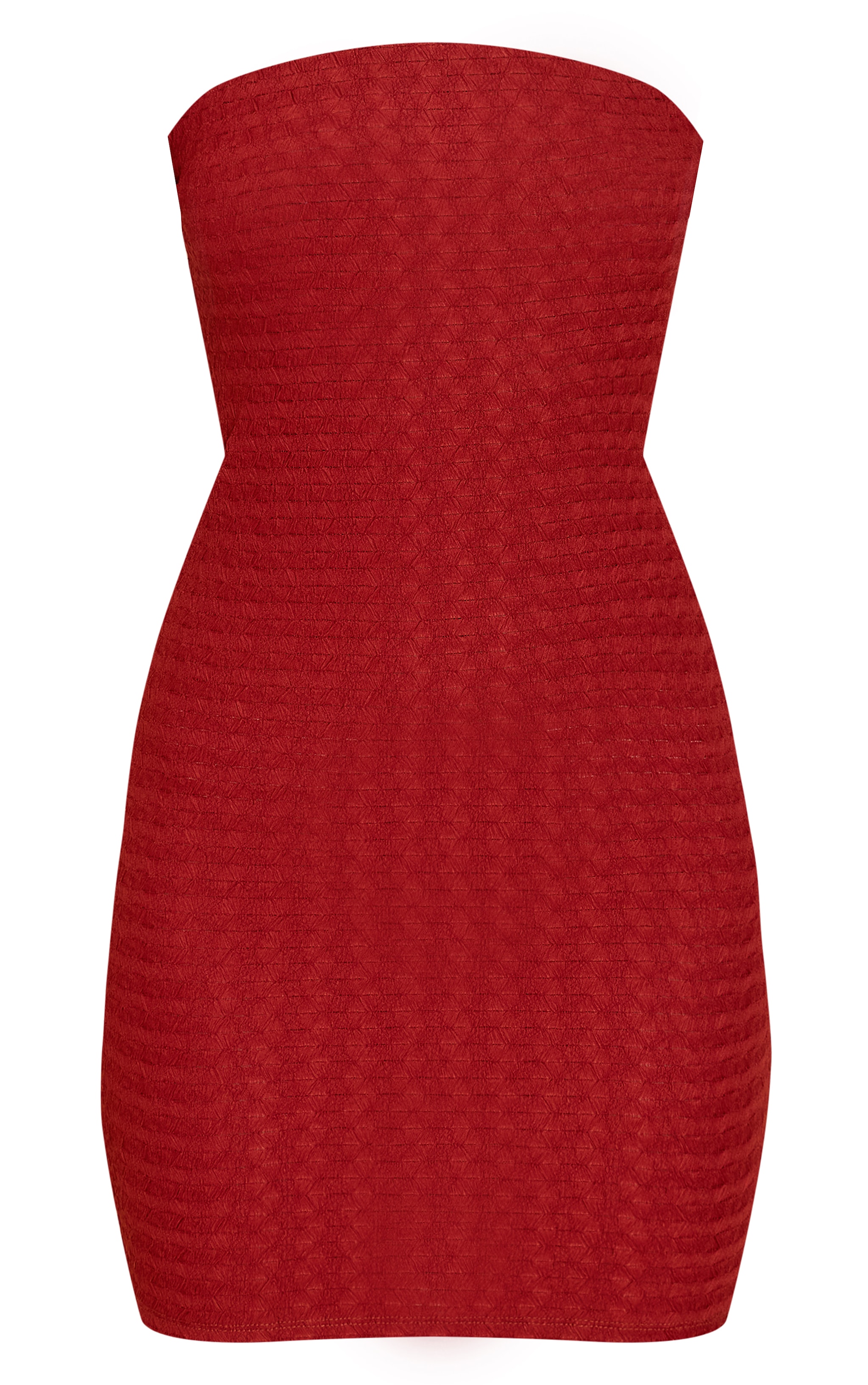 Rust Textured Bandeau Bodycon Dress image 5