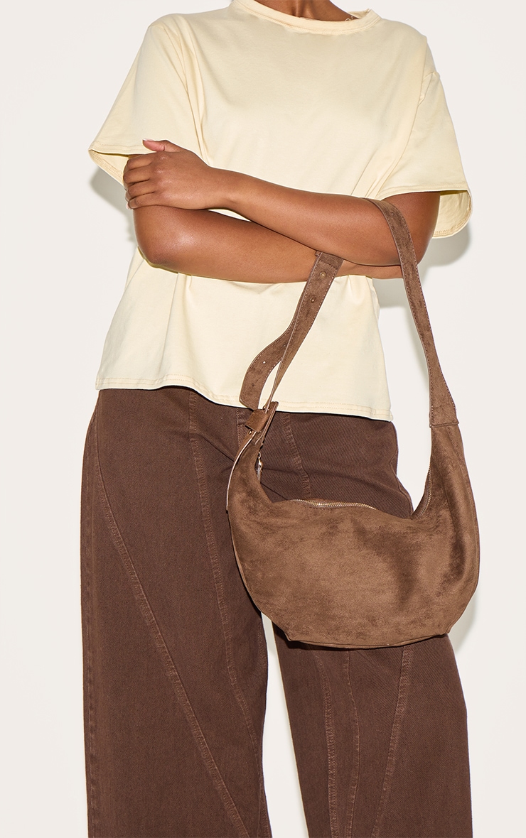 Chocolate Slouchy Crescent Cross Body Bag | Accessories