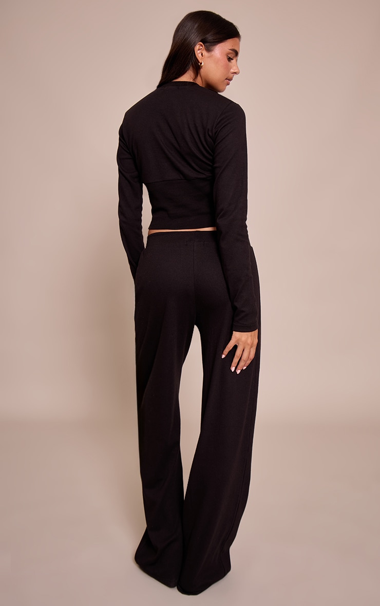 Black Super Soft Wide Leg Pants image 3