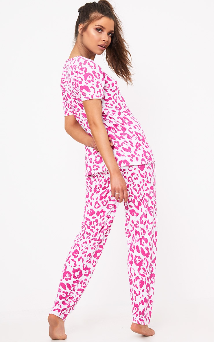 Pink Leopard Print PJ Set | Nightwear & Onesies | | PrettyLittleThing