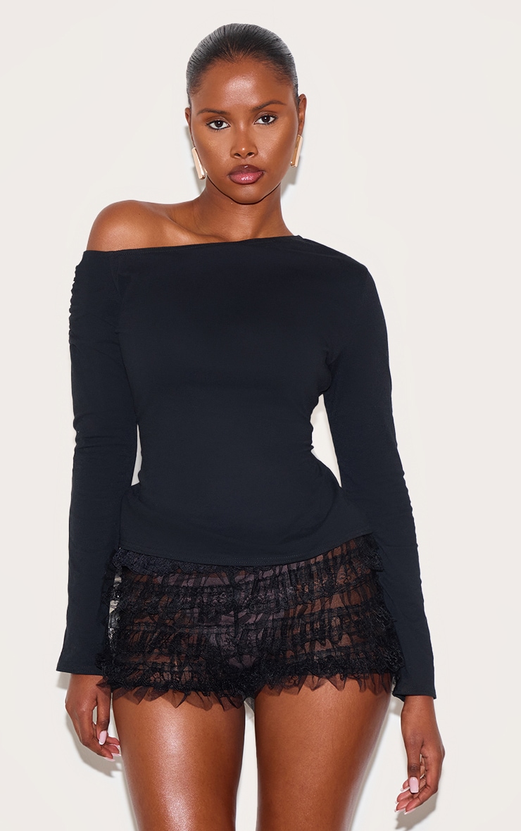 Black Frill Mesh Bloomer Shorts image 4