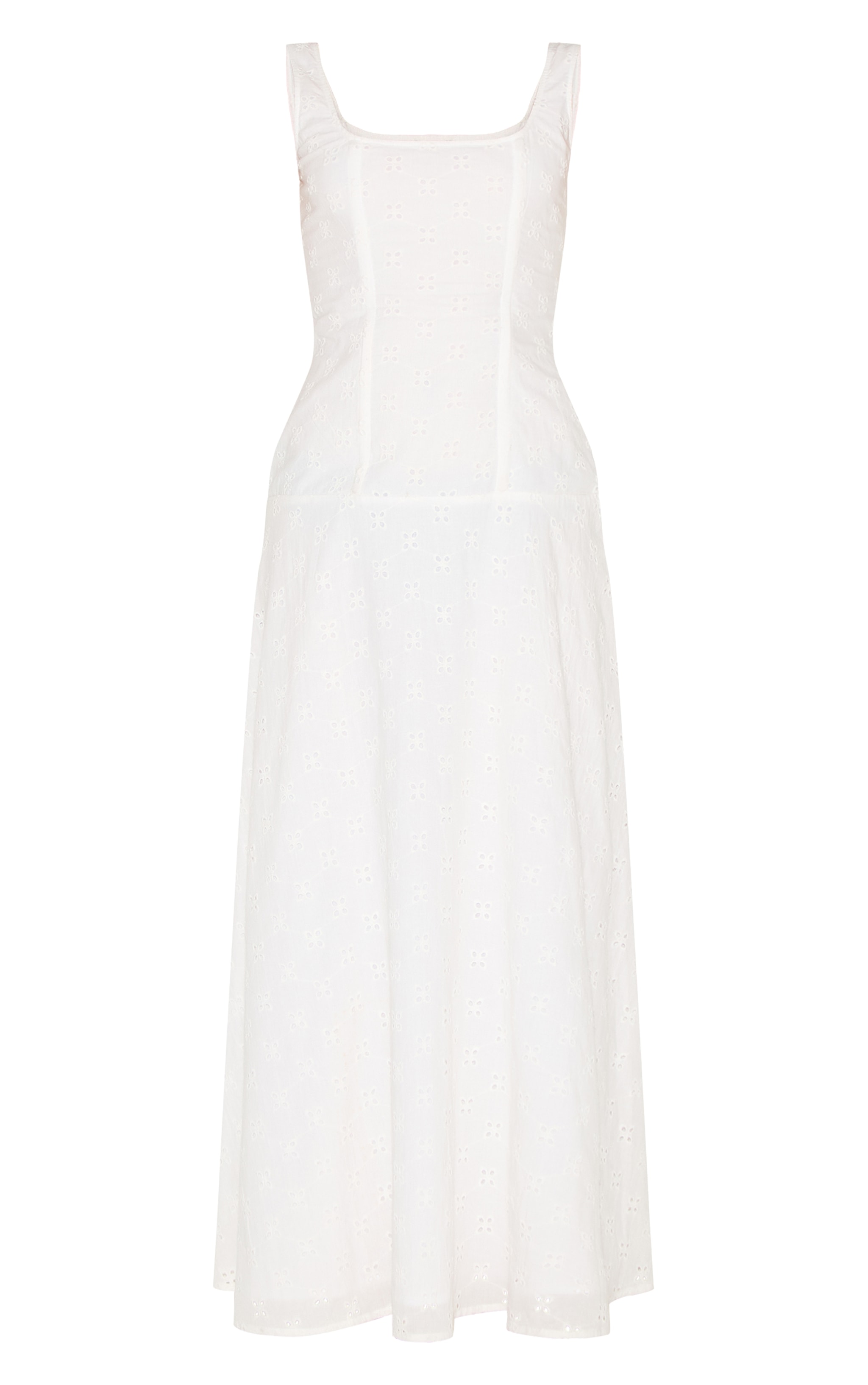 White Broderie Corset Midaxi Dress image 5