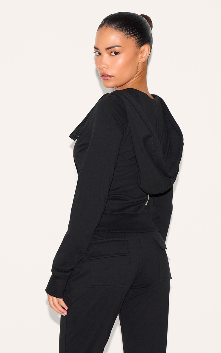 Petite Top de course ajusté noir à zip image 2